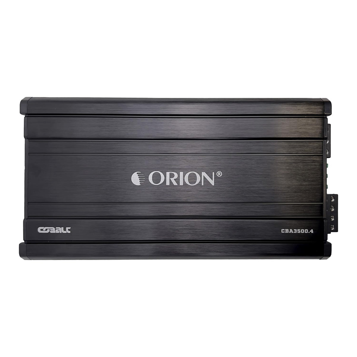 Orion Cobalt CBA3500.4 rear panel with RCA inputs for clean signal transfer.
