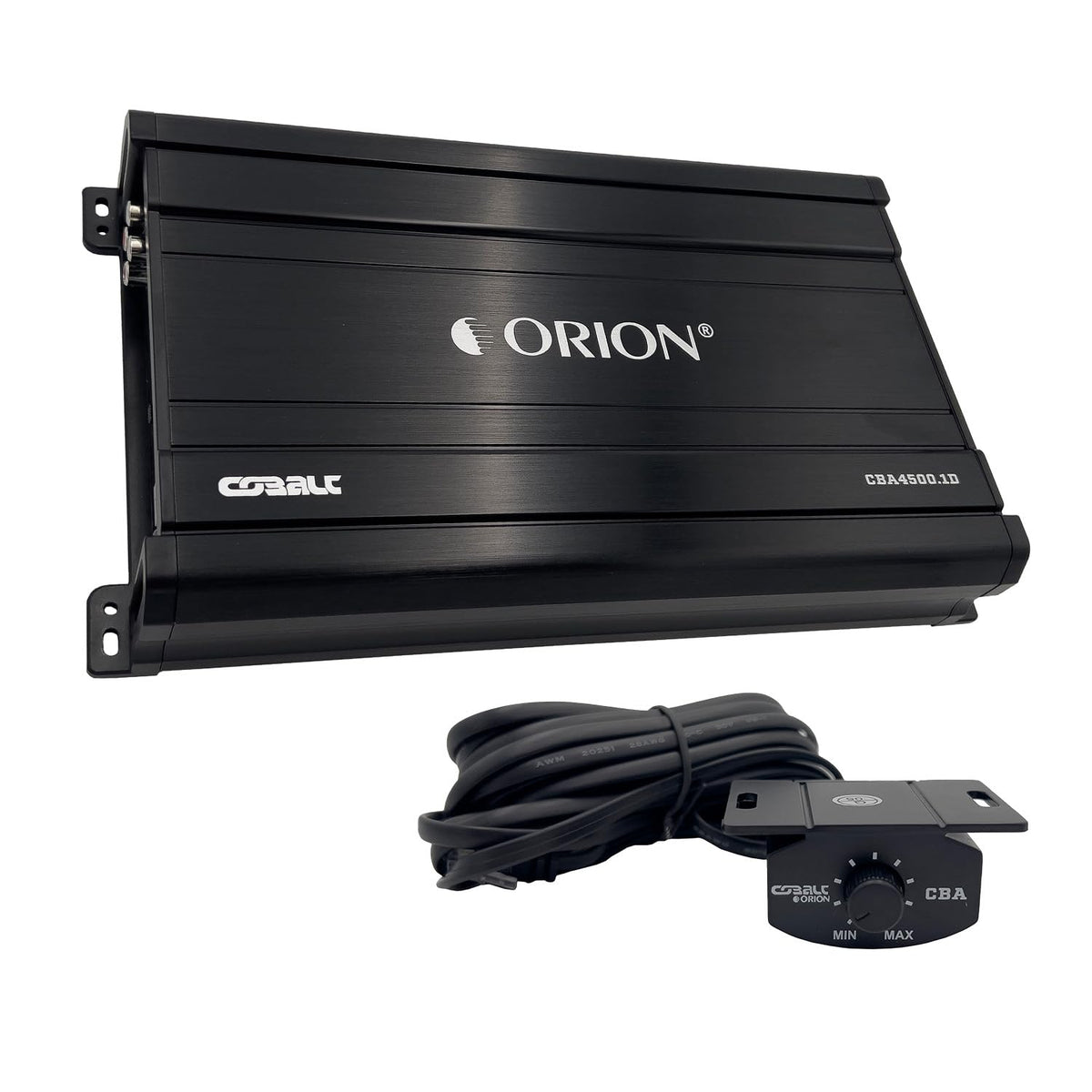 Orion Cobalt CBA4500.1D front panel view with built-in bass control