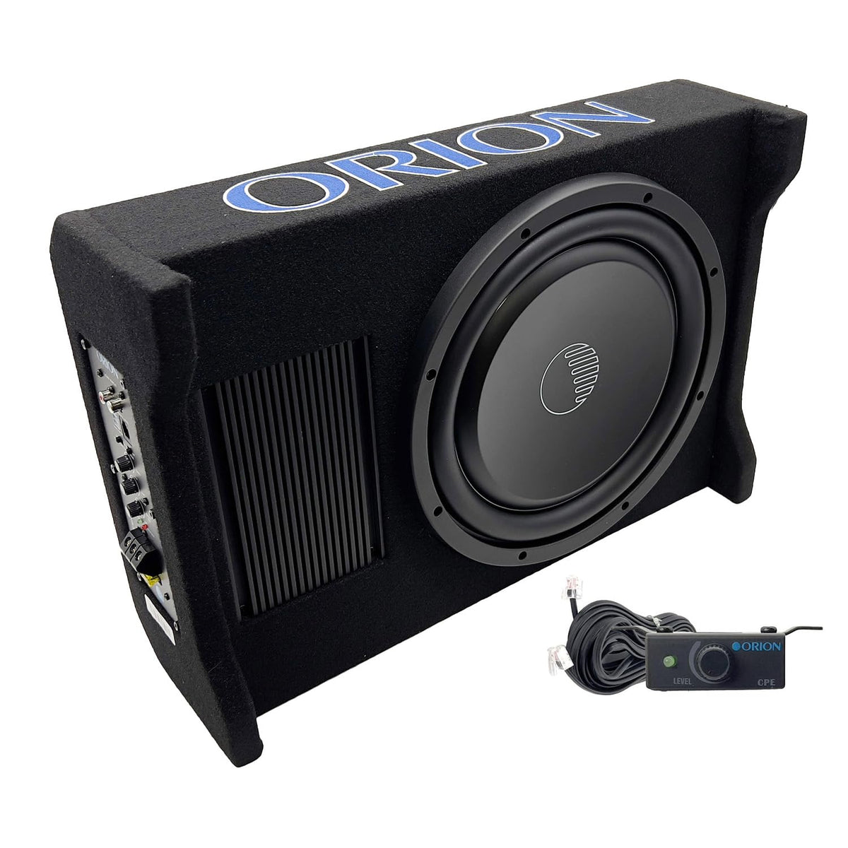 Orion Cobalt CPE120 front view showing compact depth and strong bass potential for cars