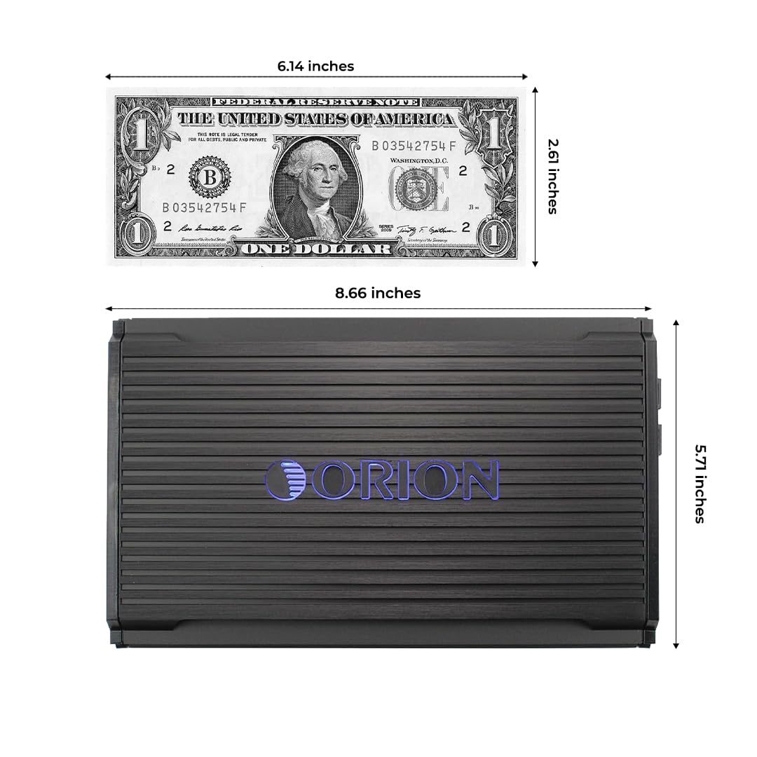 Orion Cobalt Elite CEA900.1D rear panel with controls enables quick on-vehicle tuning.