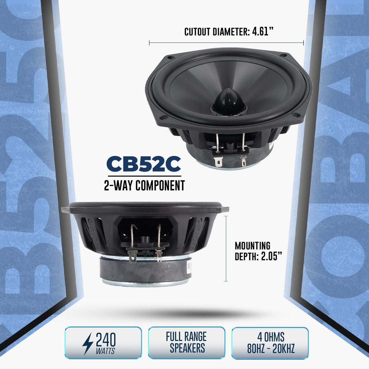 ORION CB525C silk-dome tweeter delivers crisp highs with smooth, fatigue-free listening.