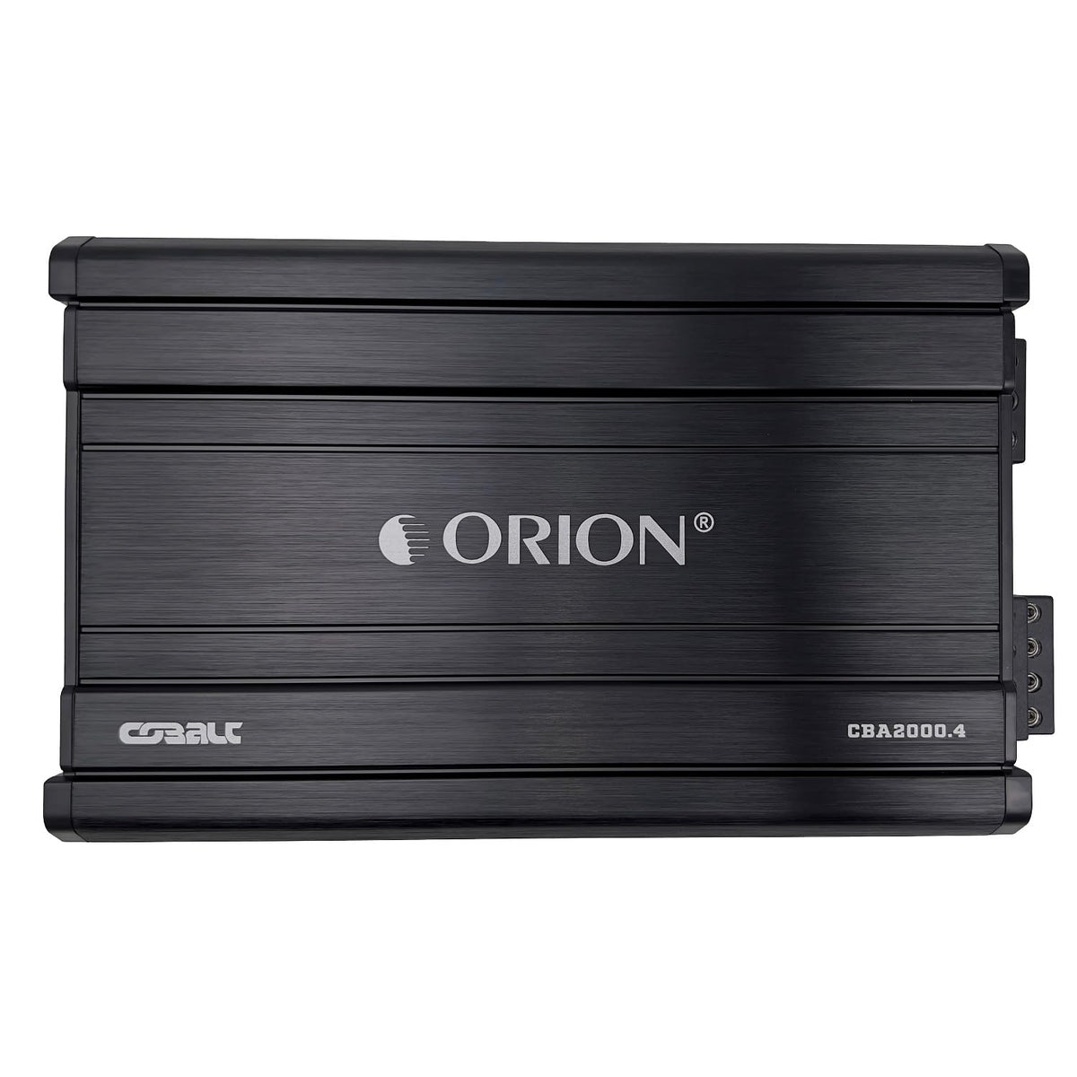 ORION CBA2000.4 side ports show inputs and outputs for flexible installation and tuning.
