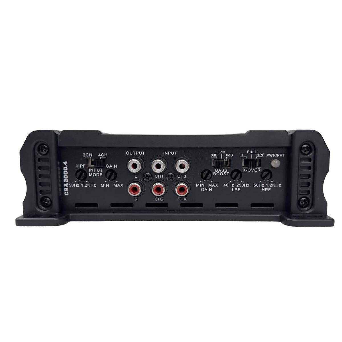 ORION CBA2000.4 top view highlights heatsink and MOSFET power supply for stability.