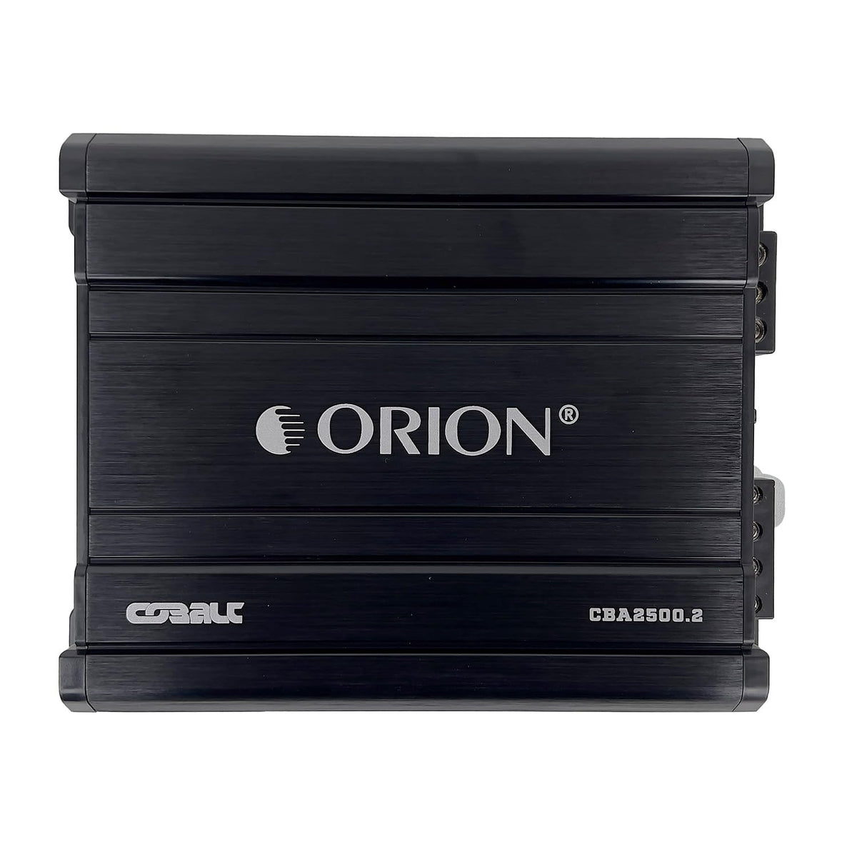 Orion Cobalt CBA2500.2 rear connections, supports 2/4 ohm speaker setups.