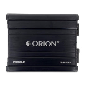 Orion Cobalt CBA2500.2 rear connections, supports 2/4 ohm speaker setups.