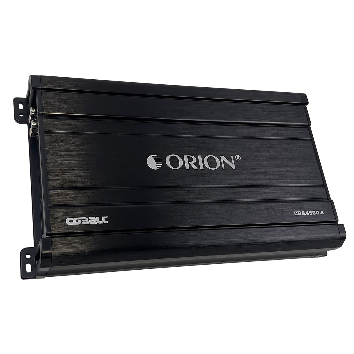Orion CBA4500.2 front view shows compact, efficient two-channel power for car audio.