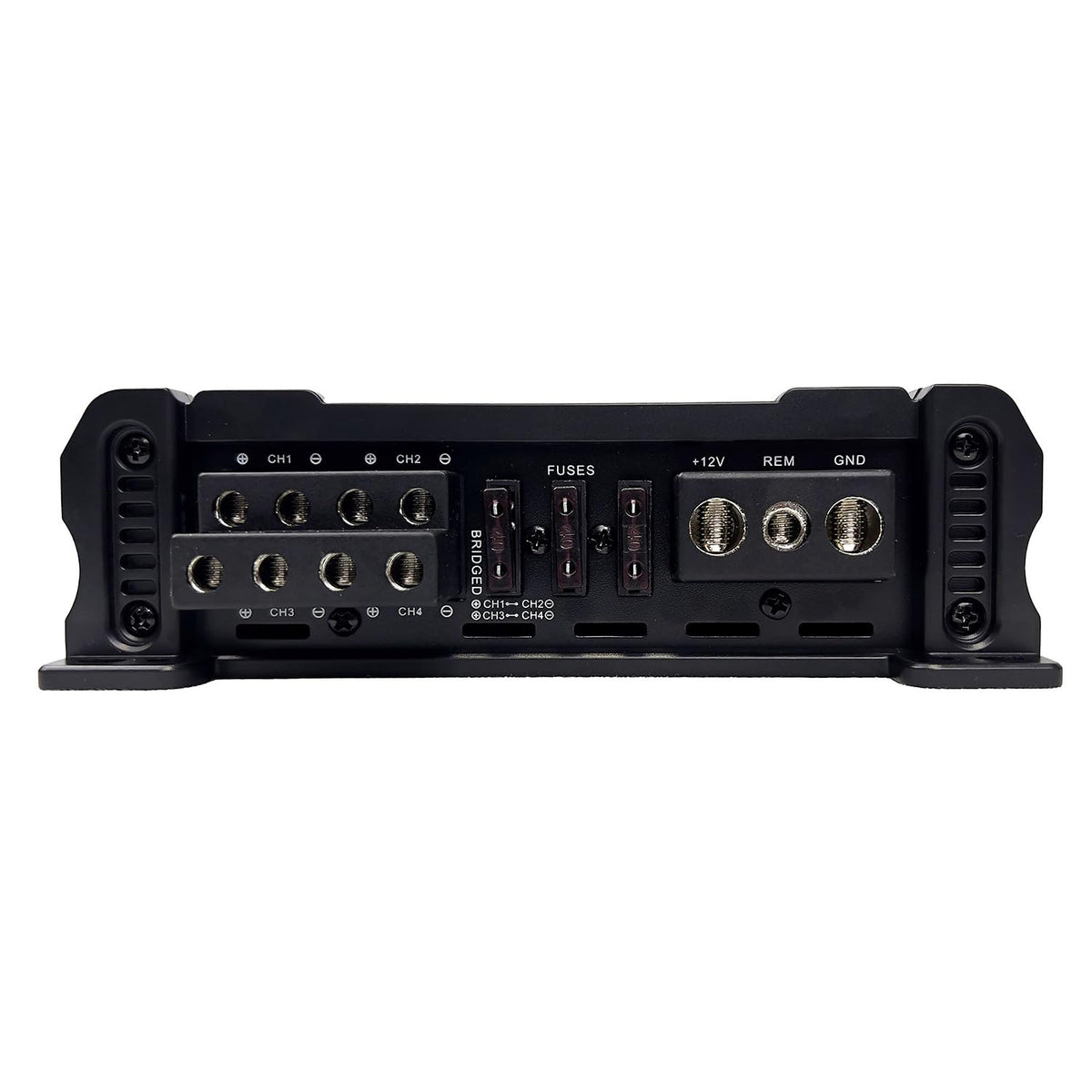 Orion CBA4500.4 rear ports illustrate versatile 2/4 ohm compatibility