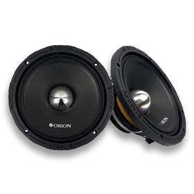 ORION HCCA84N 8-inch midrange front view showing a powerful car audio speaker