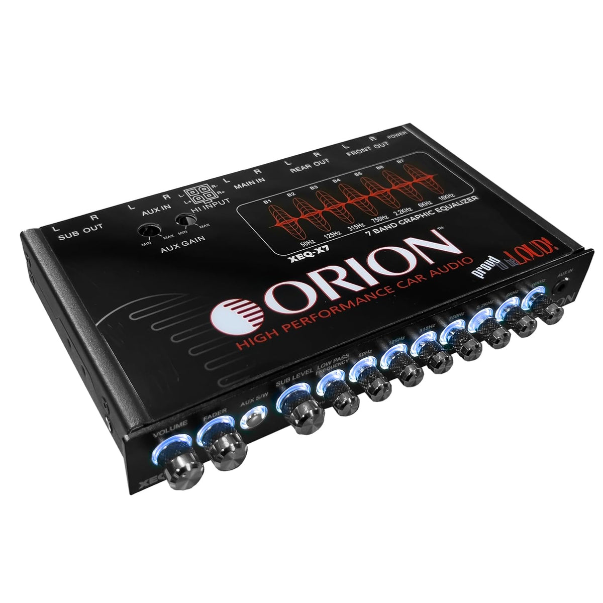 ORION XEQ-X7 front aux input for quick device hookup