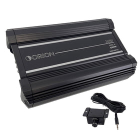 ORION XTR1000.4 front angled view shows compact, powerful car audio.
