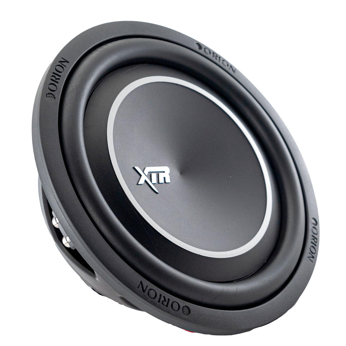 ORION XTR12SWD4 cone detail highlights the UV-coated cone for durable bass in tight spaces.