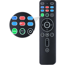 Oritronic XRT260 front view remote for Vizio TVs with backlit keys for easy nighttime control