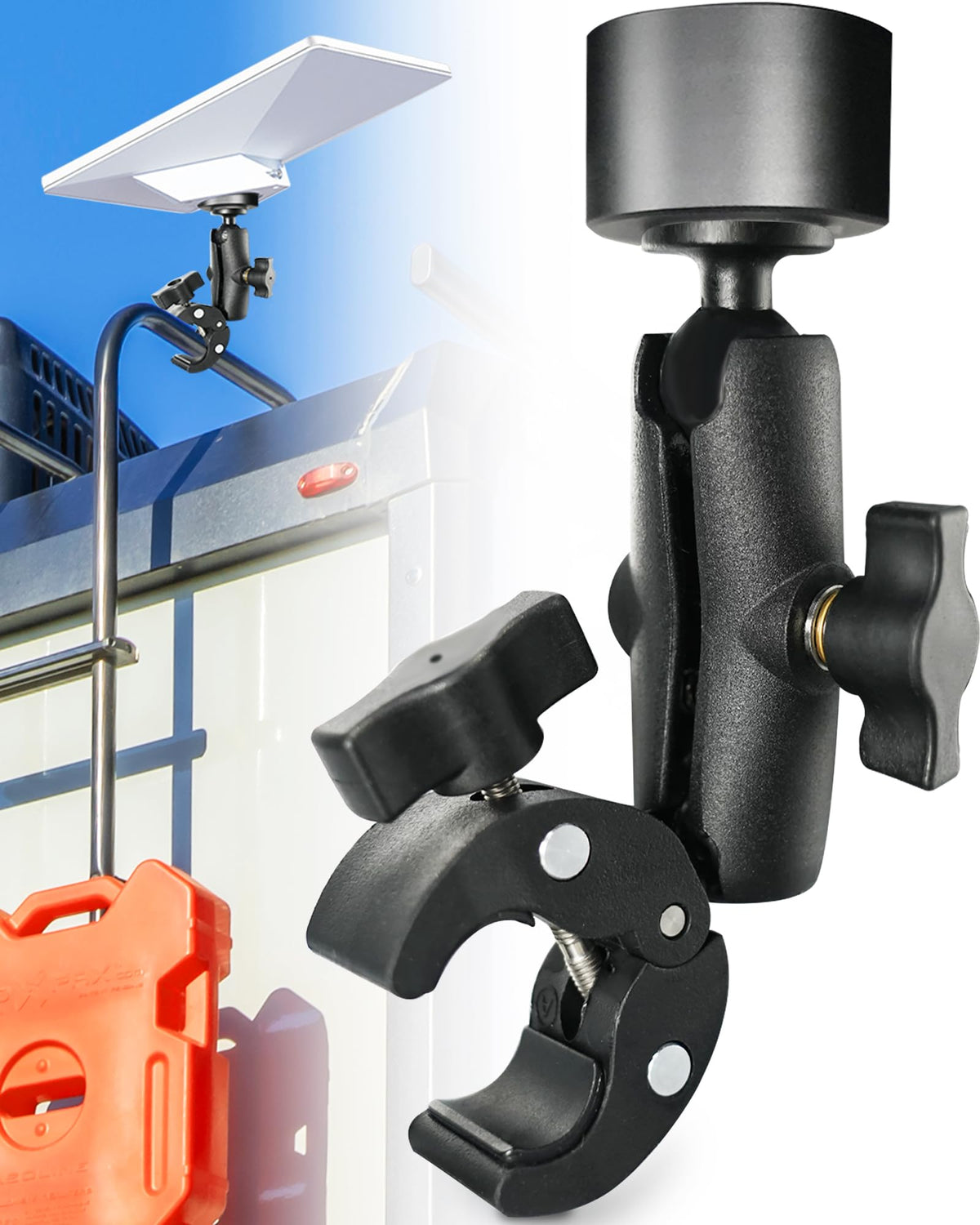 ORLN'K Starlink Mini Mount on roof rails ensures stable installation.