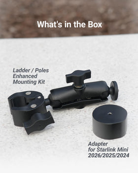 ORLN'K Starlink Mini Mount heavy-duty clamp for high-wind outdoor use.