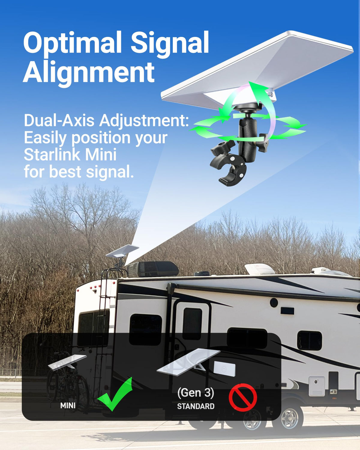 ORLN'K Starlink Mini Mount with locking thrust bearing improves tightening feel.