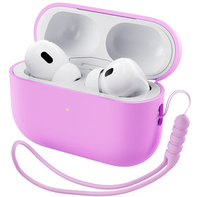 ORNARTO AirPods Pro 2 cherry blossom case with front LED visible for quick status checks.