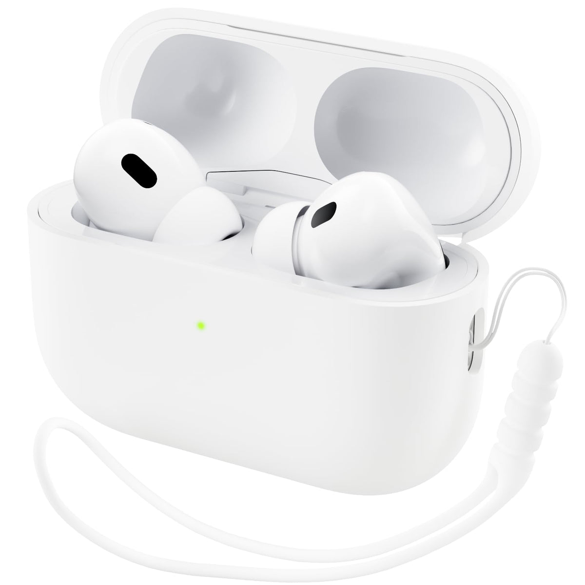 ORNARTO AirPods Pro 2 case front view with LED visibility for quick status checks.