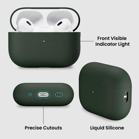 ORNARTO Mystic Green AirPods Pro 2 back view highlights full coverage.