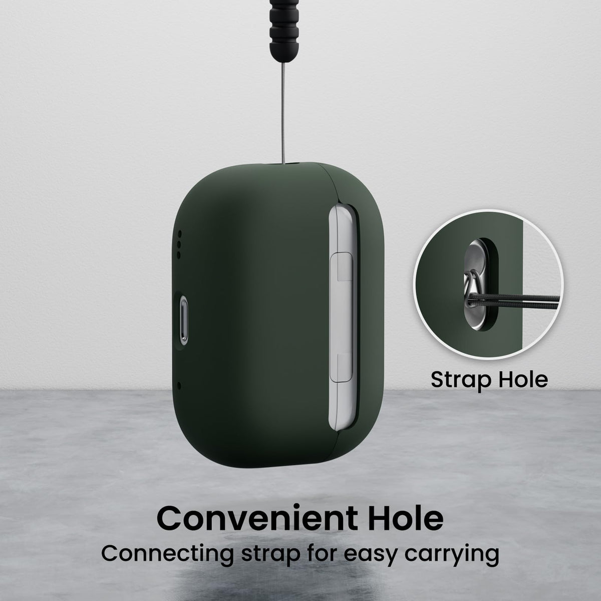ORNARTO Mystic Green AirPods Pro 2 top snap ensures easy installation.