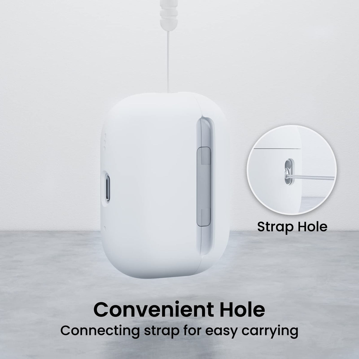 ORNARTO AirPods Pro 2 case side profile shows durable silicone protection.