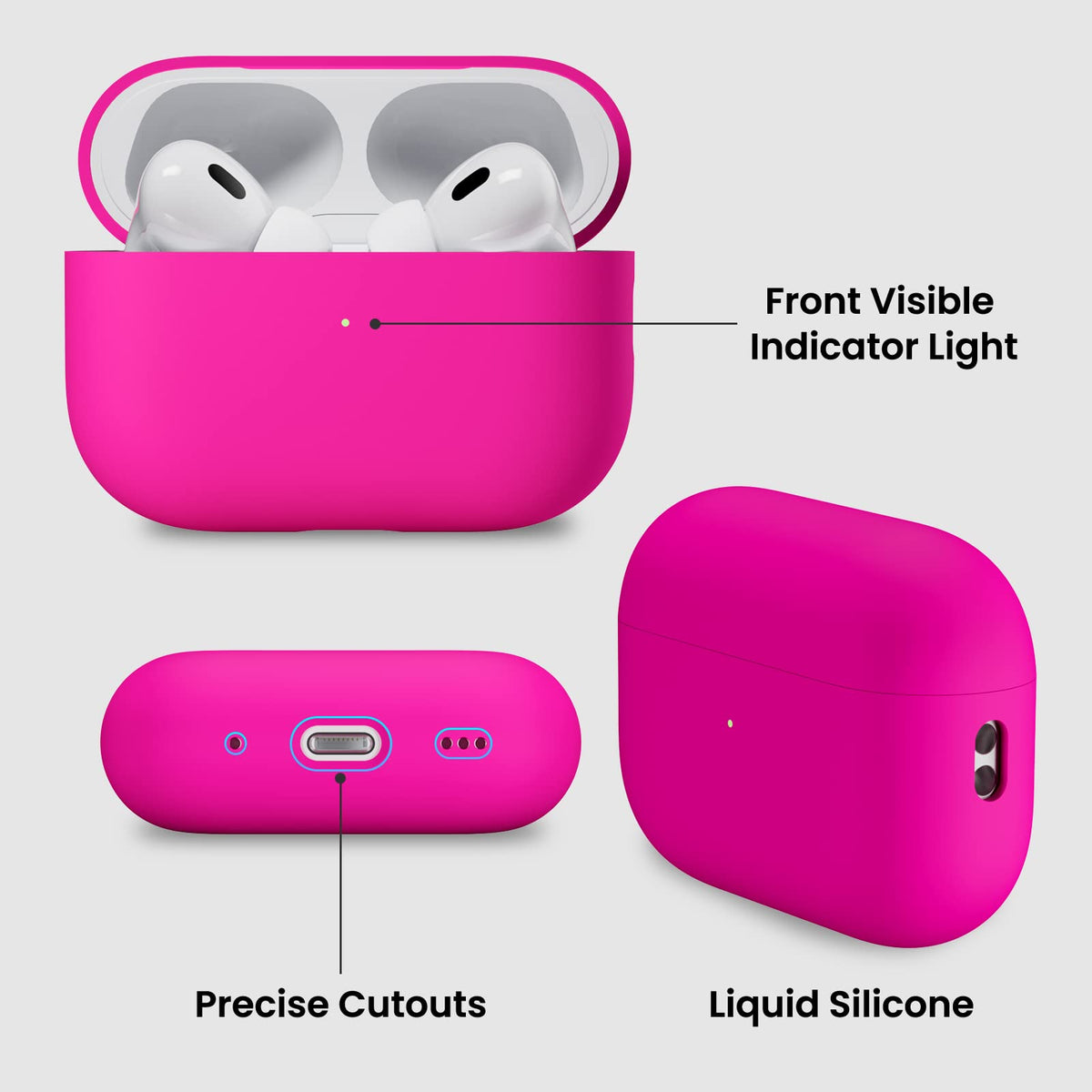ORNARTO AirPods Pro 2 case soft-touch coating offers comfortable grip.