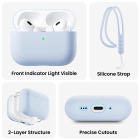 ORNARTO AirPods Pro 3 Case supports wireless, magnetic, and wired charging with case on.