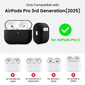 Full protective hybrid silicone case shields AirPods Pro 3 from dust and scratches.