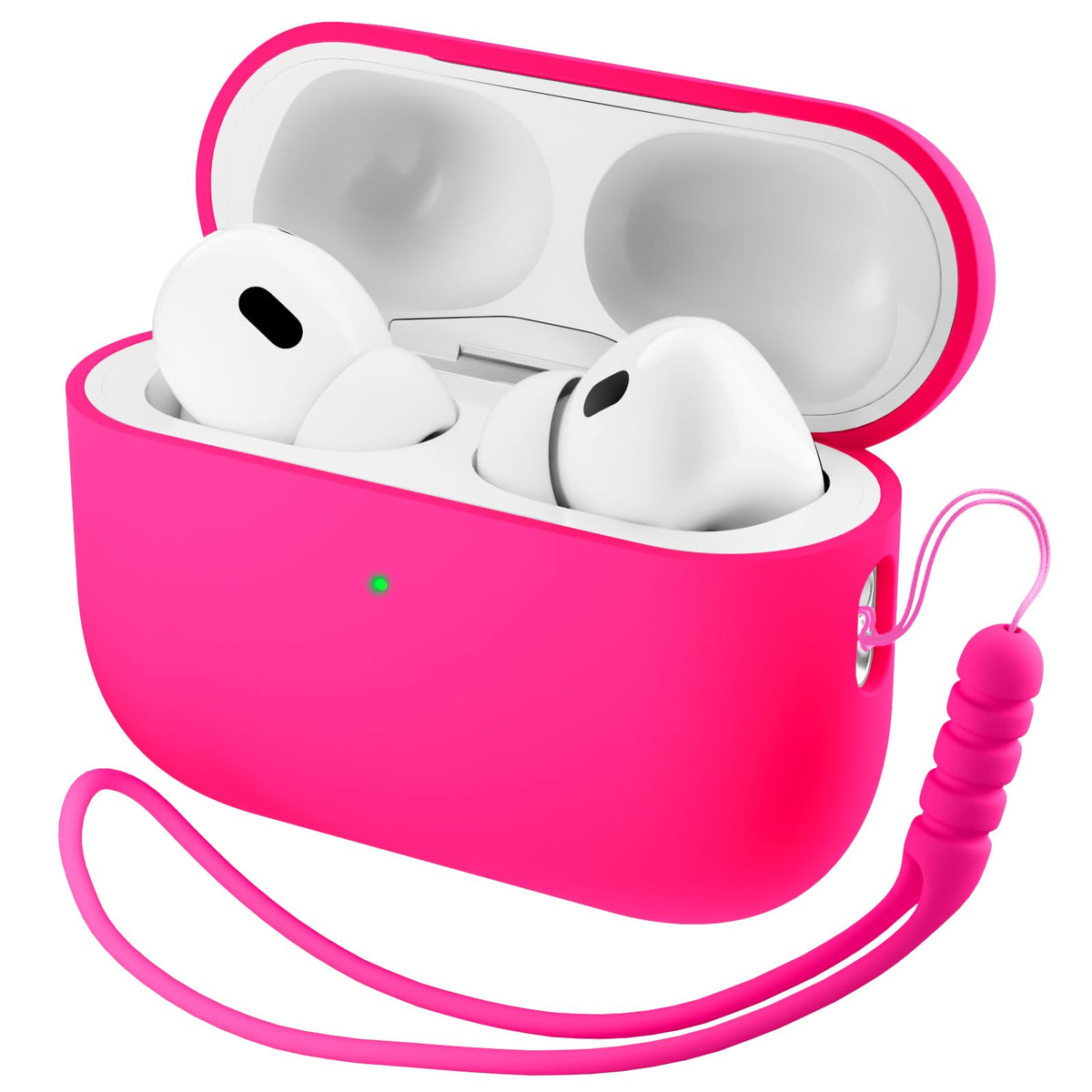 ORNARTO AirPods Pro 3 case in hot pink with front LED visibility for quick location