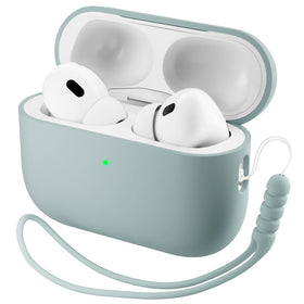 ORNARTO AirPods Pro 3 case mint green with front LED visible for quick charging access
