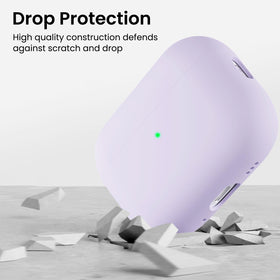 ORNARTO AirPods Pro 3 case pastel lilac front LED visibility for easy locating.