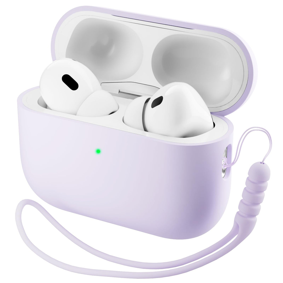 ORNARTO AirPods Pro 3 case pastel lilac front view protects against dust and scratches.