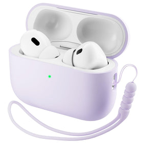 ORNARTO AirPods Pro 3 case pastel lilac front view protects against dust and scratches.