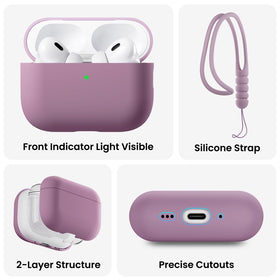 ORNARTO AirPods Pro 3 case soft-touch coating for comfortable grip.