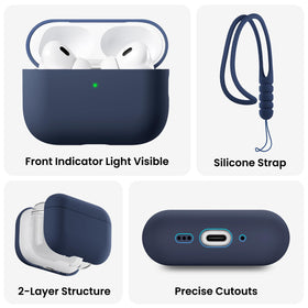 ORNARTO AirPods Pro 3 case supporting wireless charging without removal.