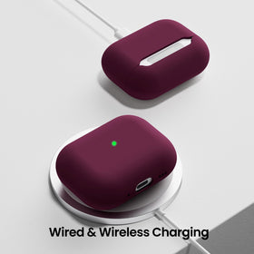 ORNARTO AirPods Pro 3 case wine red detachable lanyard for portable carry