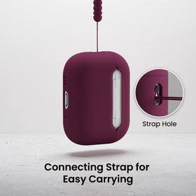 ORNARTO AirPods Pro 3 case wine red durable hybrid silicone protects against bumps