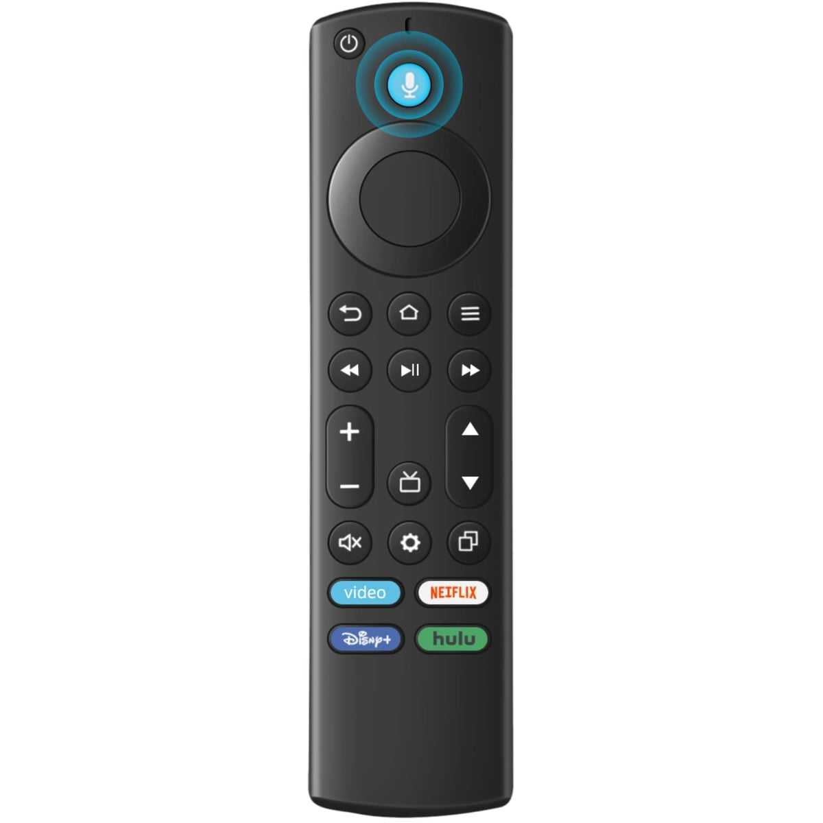 ORQRQO replacement remote for Fire Stick, front view, enables quick voice search and easy pairing