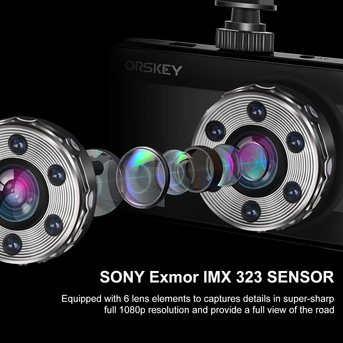 ORSKEY rear camera close-up waterproof casing protects rear recording in wet conditions