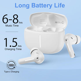 OrSunday wireless earbuds charging time indicator shows a quick 1.5-hour recharge.