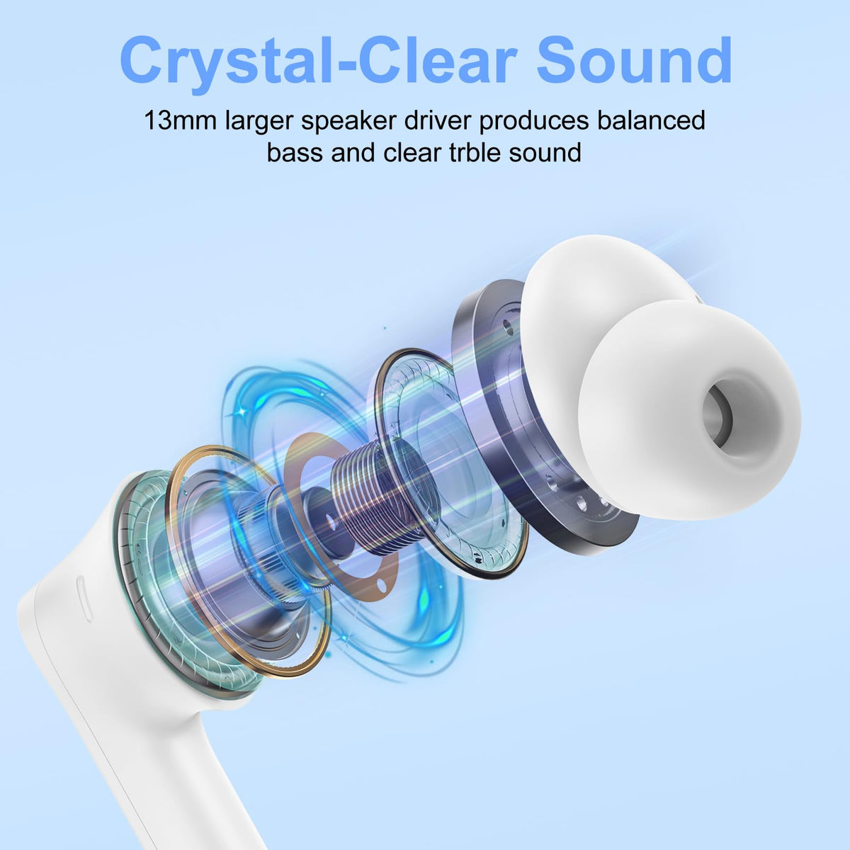 OrSunday wireless earbuds deliver HIFI clear sound with DAC for balanced bass and crisp treble.