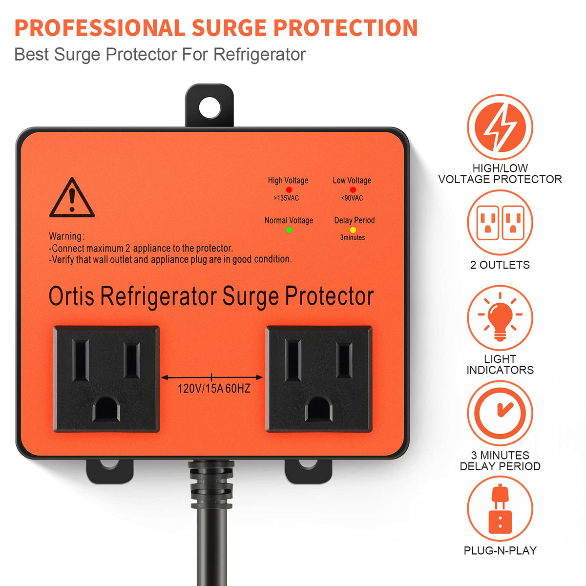 Ortis close-up LED indicators showing status lights, quickly informs protection