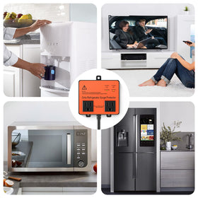 Ortis in a kitchen setting next to fridge and microwave, safeguards household devices