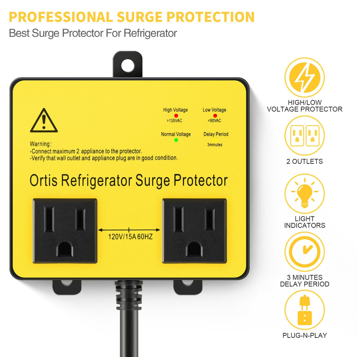 Ortis side label detail with voltage specs for confident device selection