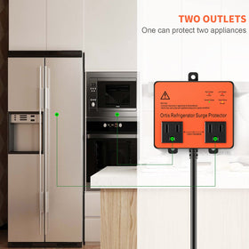 Ortis side view with two outlets visible, protects two appliances simultaneously