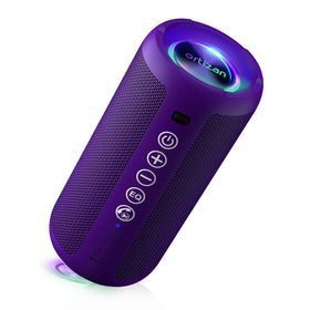 Ortizan front view showing speaker grille and purple finish for bold sound