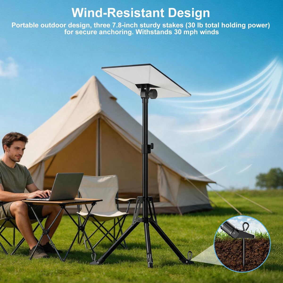 ORWOD tripod height lock detail showing secure 32 and 37 inch settings for quick alignment
