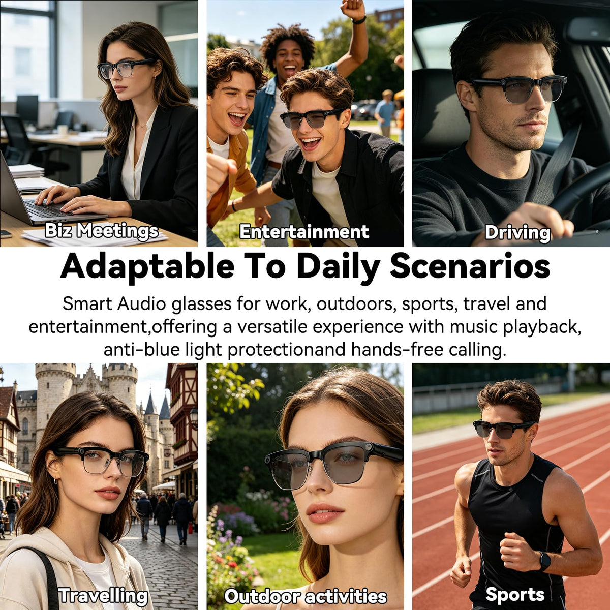 Osawalla AI glasses photochromic lenses auto-adjust tint indoors and outdoors.