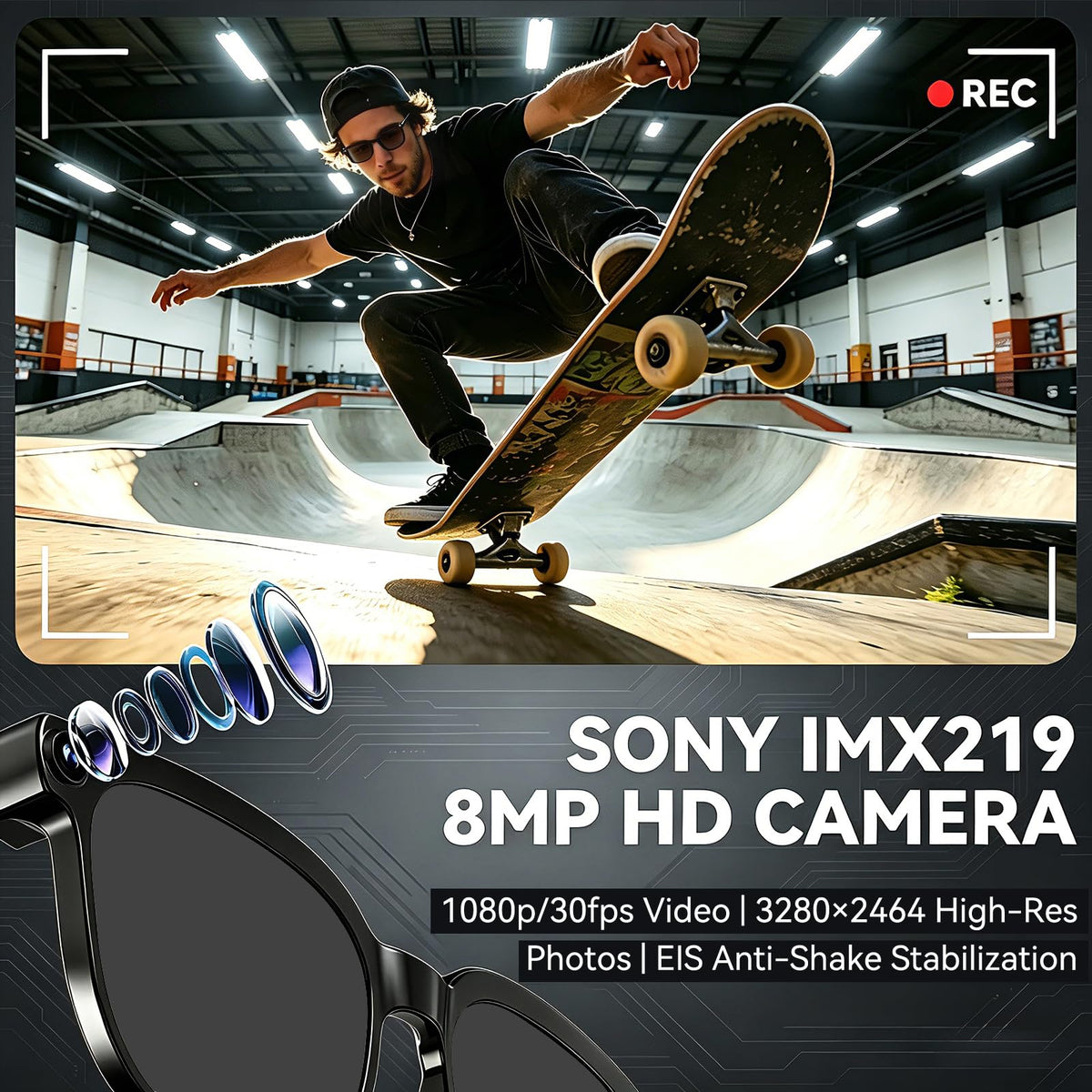 Osawalla AI smart glasses capture smooth 1080P video during travel.