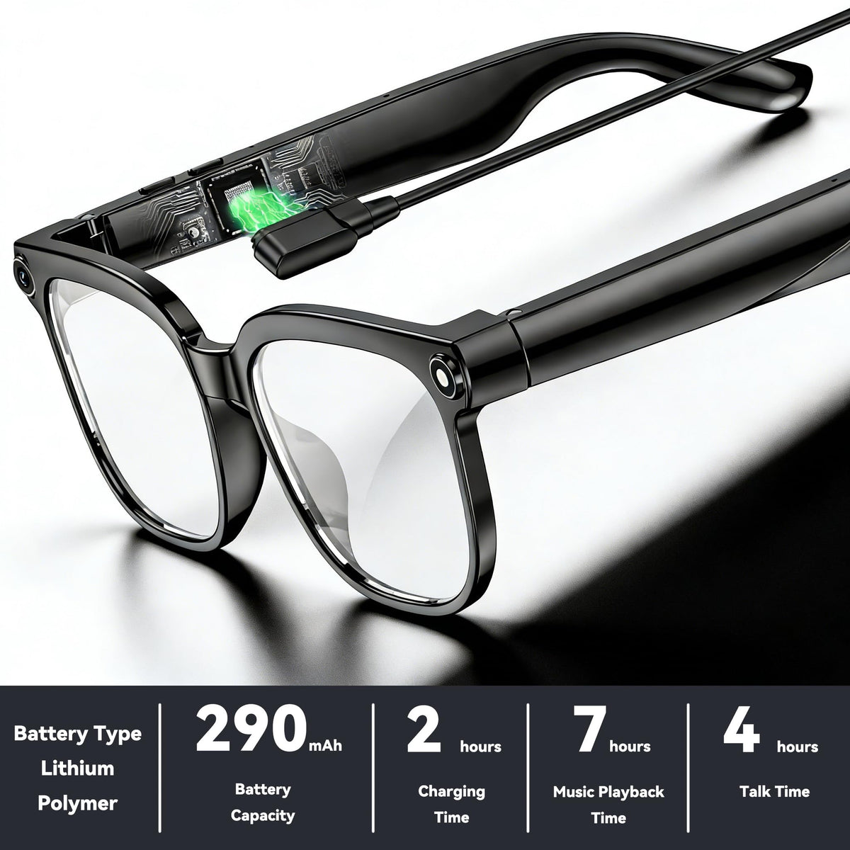 Long battery life with up to seven hours of playback for on-the-go use.