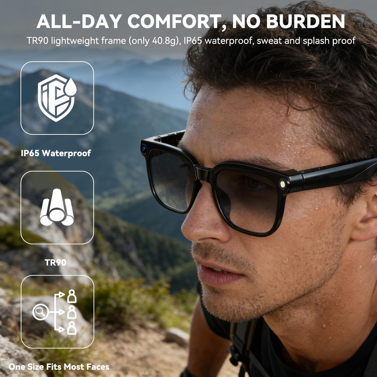 IP65 splash resistance keeps up with daily rain and splashes.